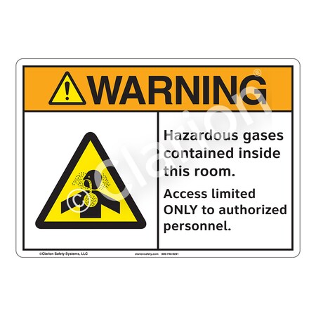 Warning Hazardous Gases Sign (F1244-)|Weather Tuff Aluminum 14" X 10" with Corner Mounting Holes|ANSI Signs|Sign for Warehouses, Manufacturing, Factories, Construction Area, Workplace, Laboratory